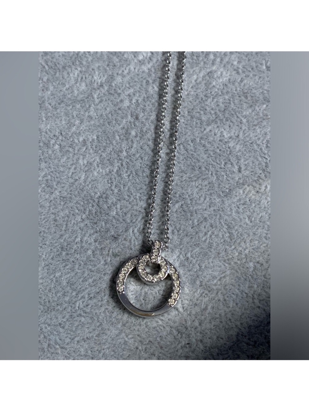 Swarovski Silver Interlocking Crystal Circle Necklace